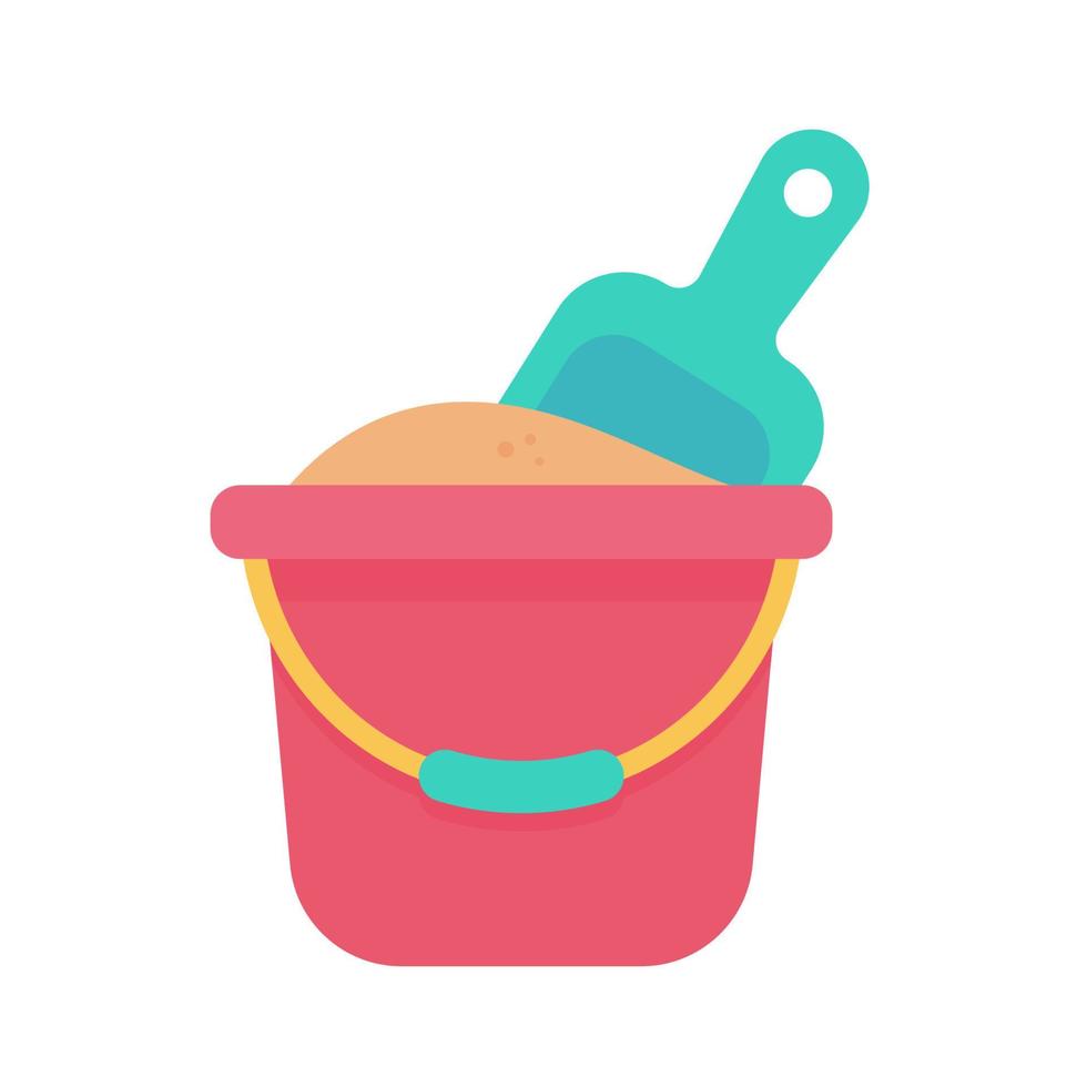 Sand buckets and scoops For children to play in building sand castles. vector