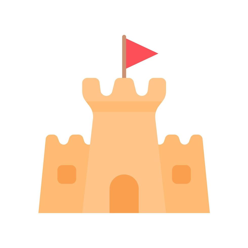 Sand Castle. Activity for children to build a beach castle. vector