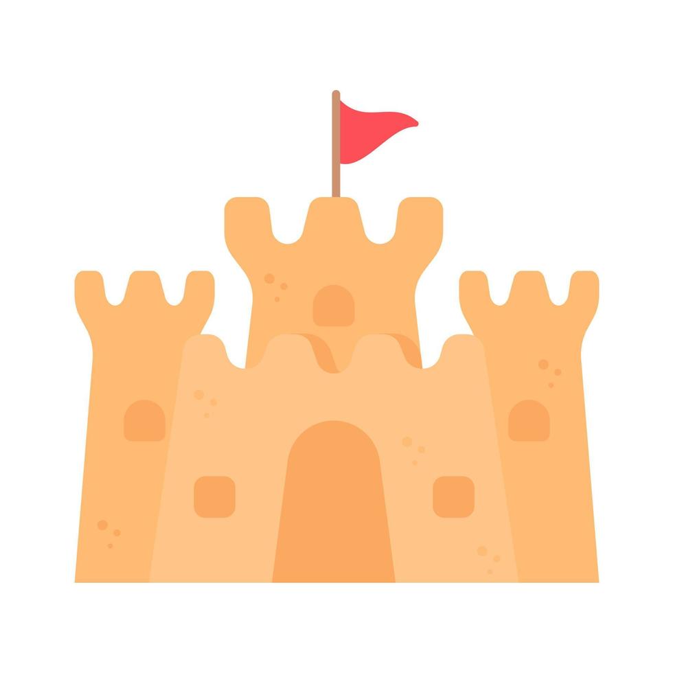 Sand Castle. Activity for children to build a beach castle. vector