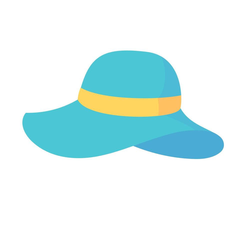 Beach hat for protection from the sun by the sea during the summer. vector