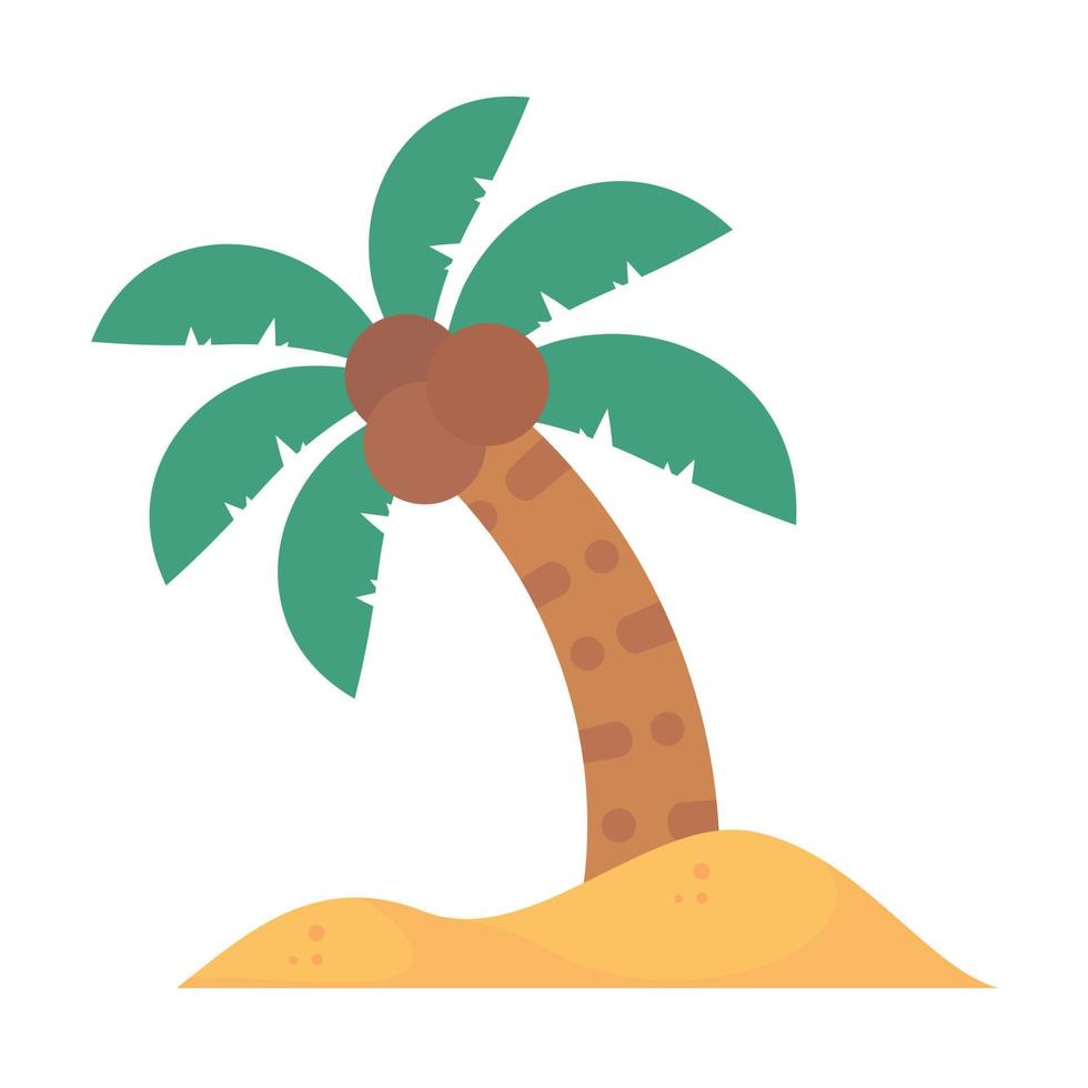 Coconut trees on the island by the sea summer vacation vector