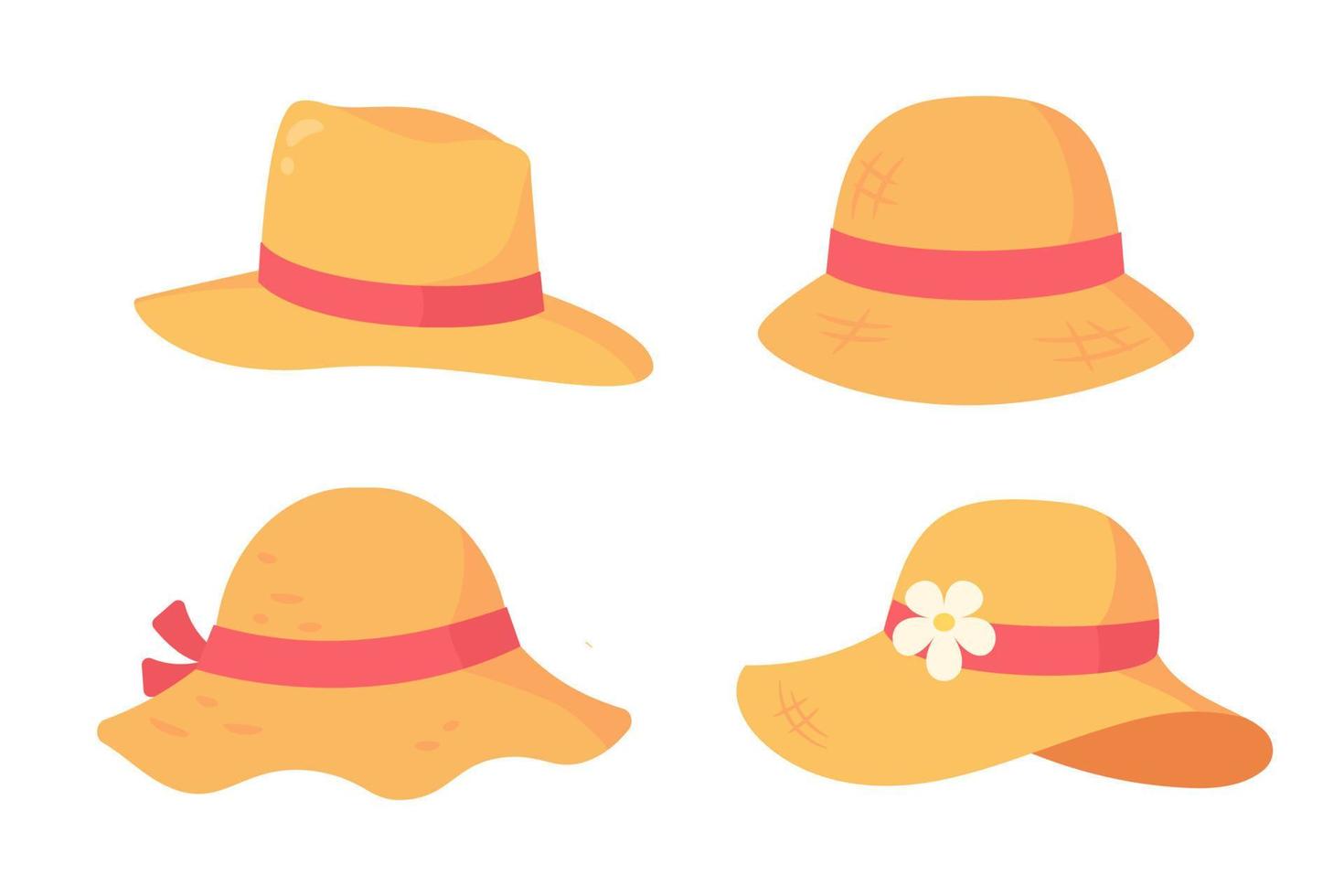 Beach hat for protection from the sun by the sea during the summer. vector