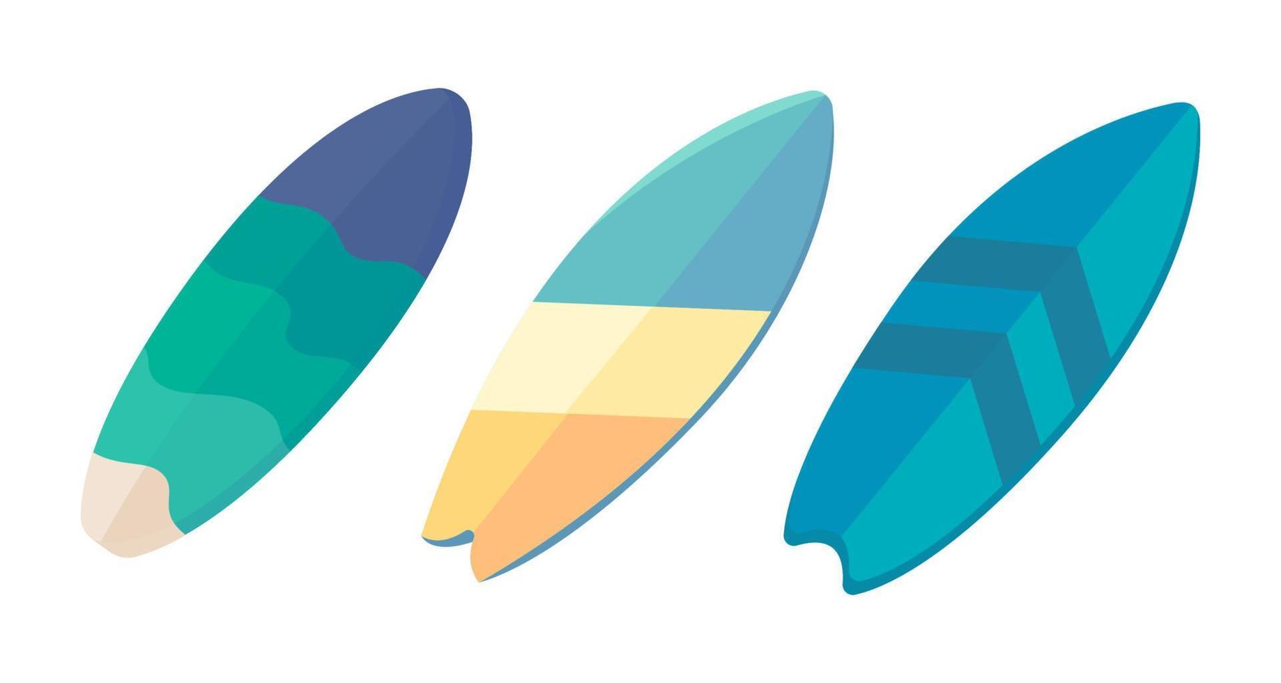 surfboard. Equipment for playing water activities that are popular in the summer. vector