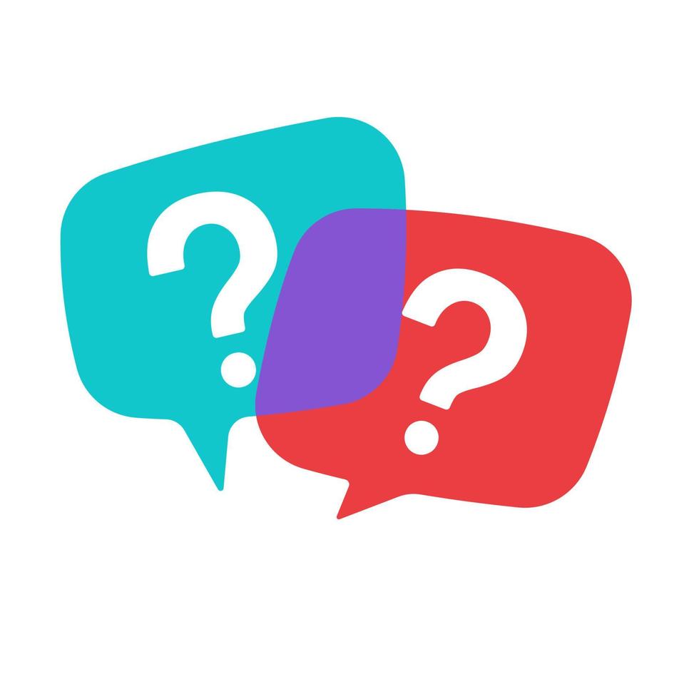 speech bubbles with question marks doubt concept problem solving vector