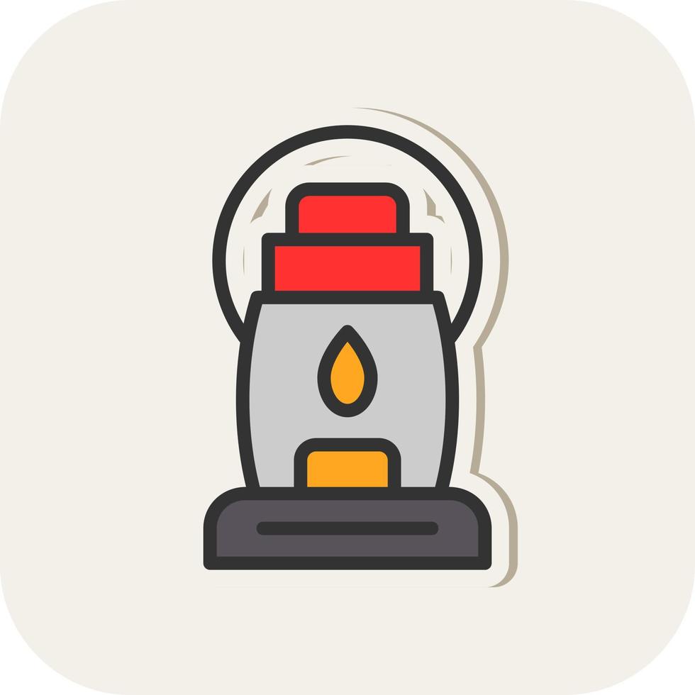 Oil Lamp Vector Icon Design