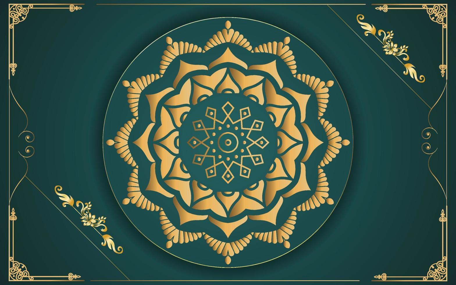 fondo de diseño de mandala ornamental de lujo en color dorado para ti vector