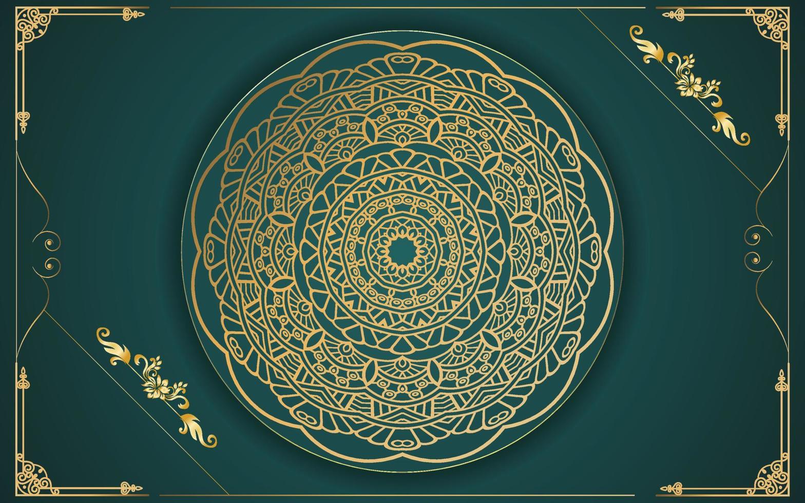 luxury ornamental mandala design background in gold color for yourself vector