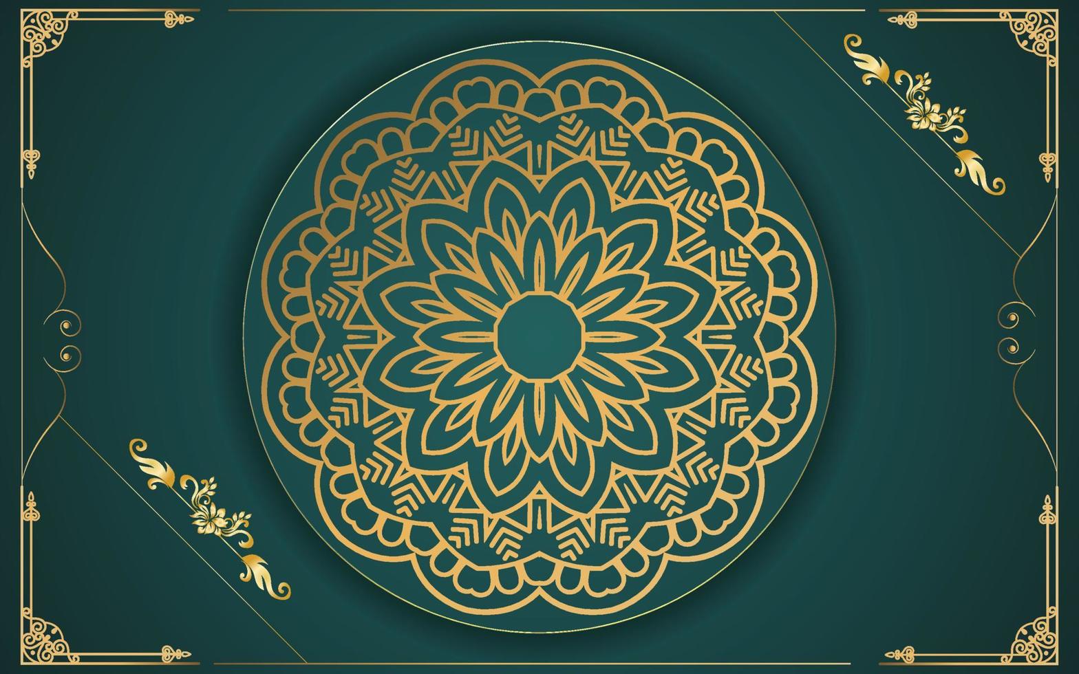 luxury ornamental mandala design background in gold color for yourself vector