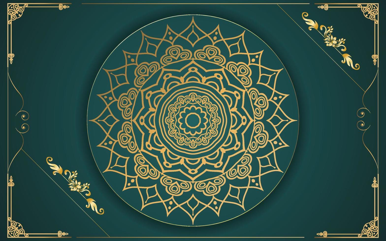 luxury ornamental mandala design background in gold color for yourself vector