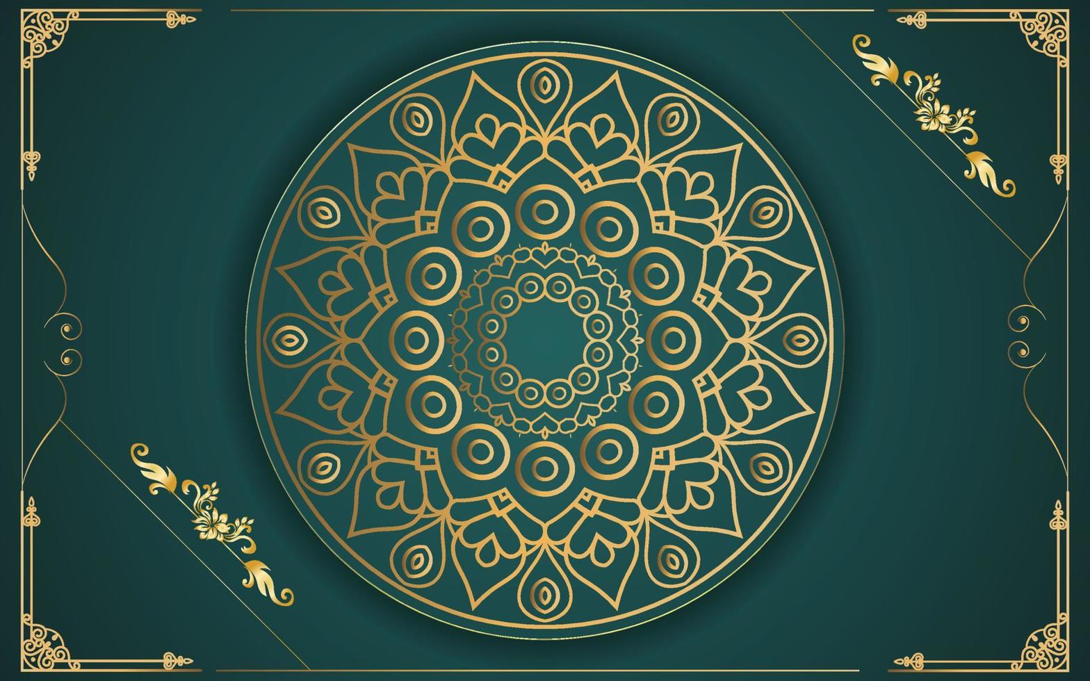 fondo de diseño de mandala ornamental de lujo en color dorado para ti vector