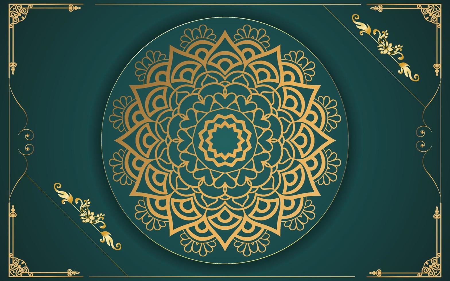 luxury ornamental mandala design background in gold color for yourself vector