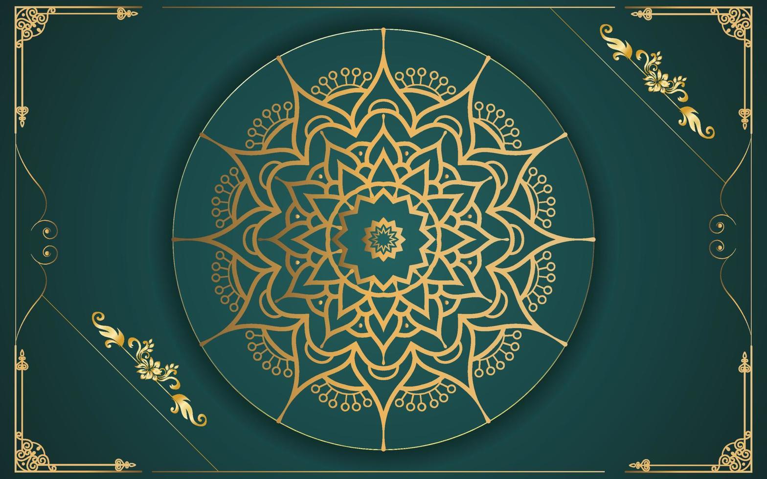 luxury ornamental mandala design background in gold color for yourself vector