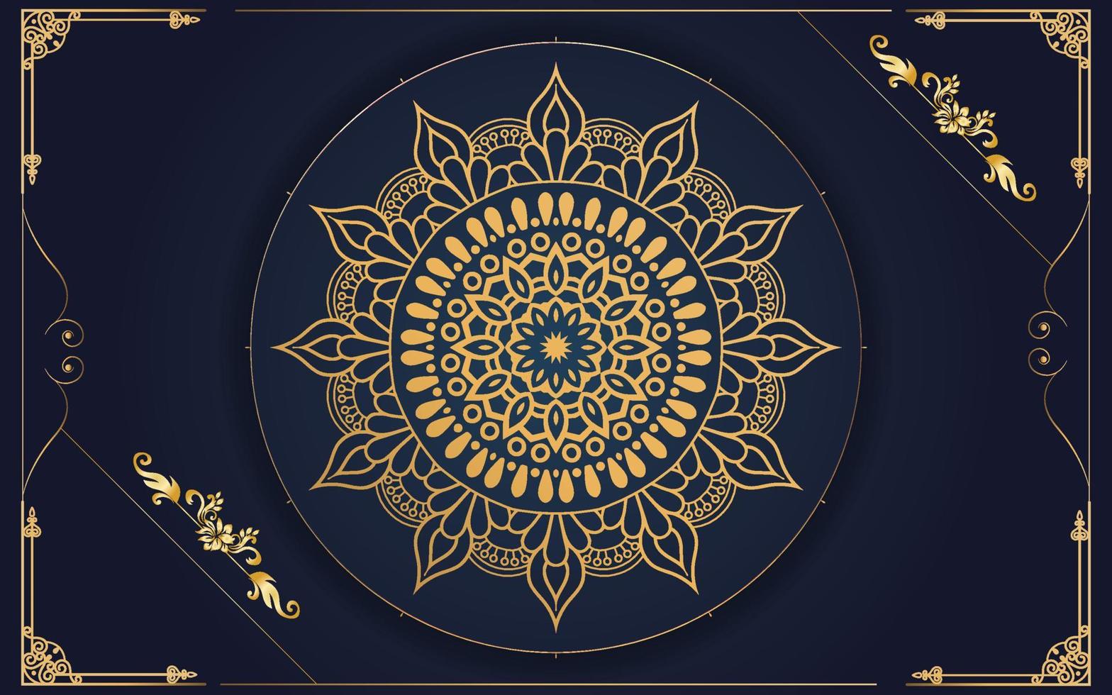 luxury ornamental mandala design background in gold color for yourself vector