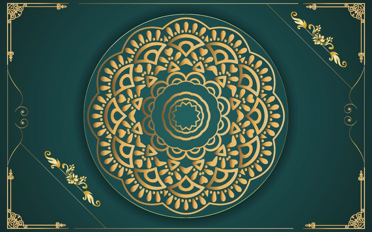 luxury ornamental mandala design background in gold color for yourself vector