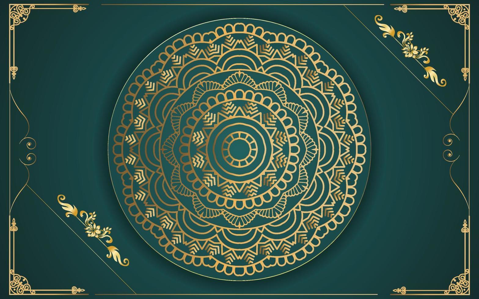 luxury ornamental mandala design background in gold color for yourself vector