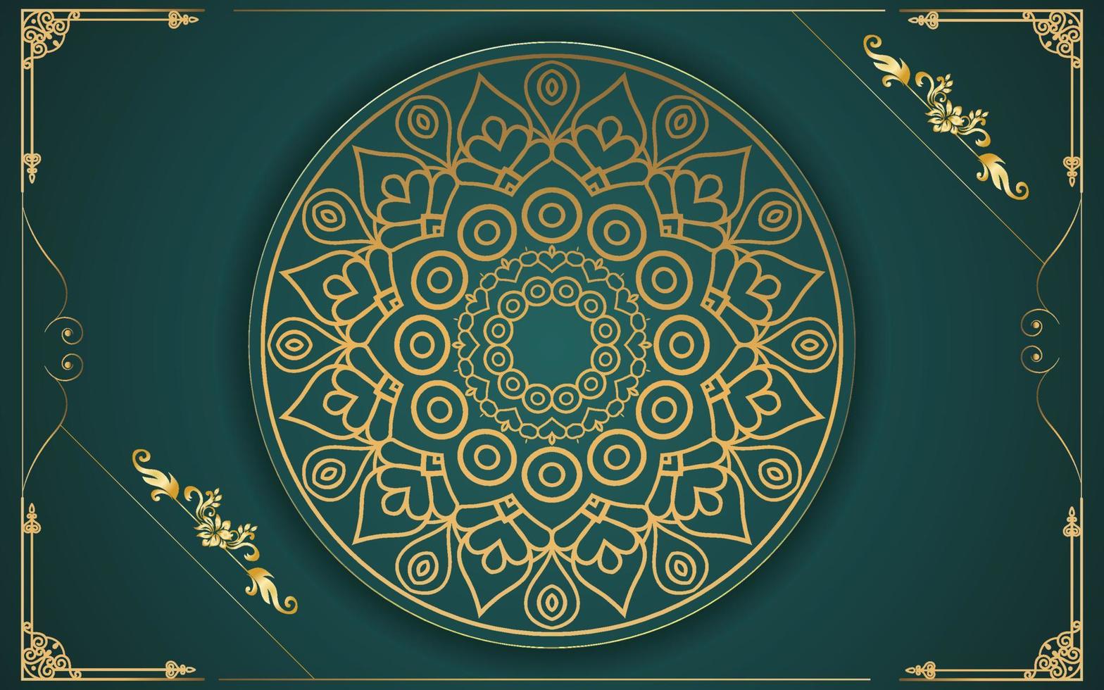 luxury ornamental mandala design background in gold color for yourself vector