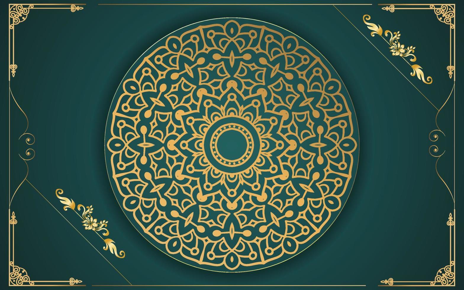 luxury ornamental mandala design background in gold color for yourself vector