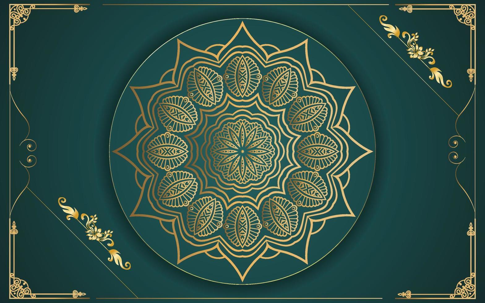 luxury ornamental mandala design background in gold color for yourself vector