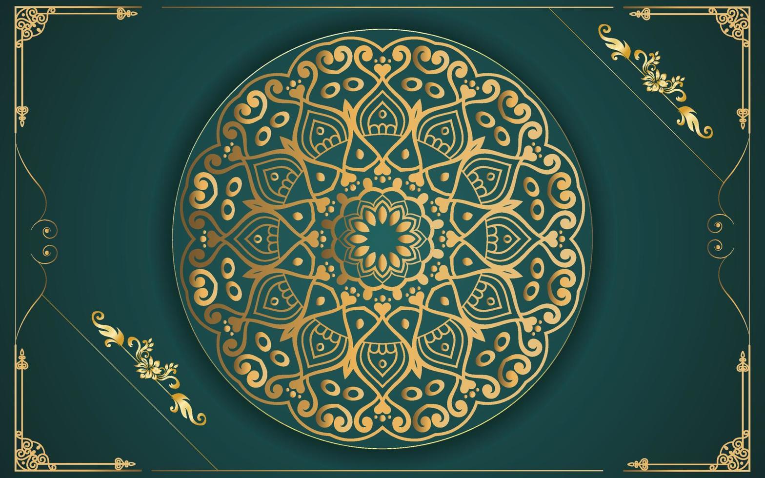 luxury ornamental mandala design background in gold color for yourself vector