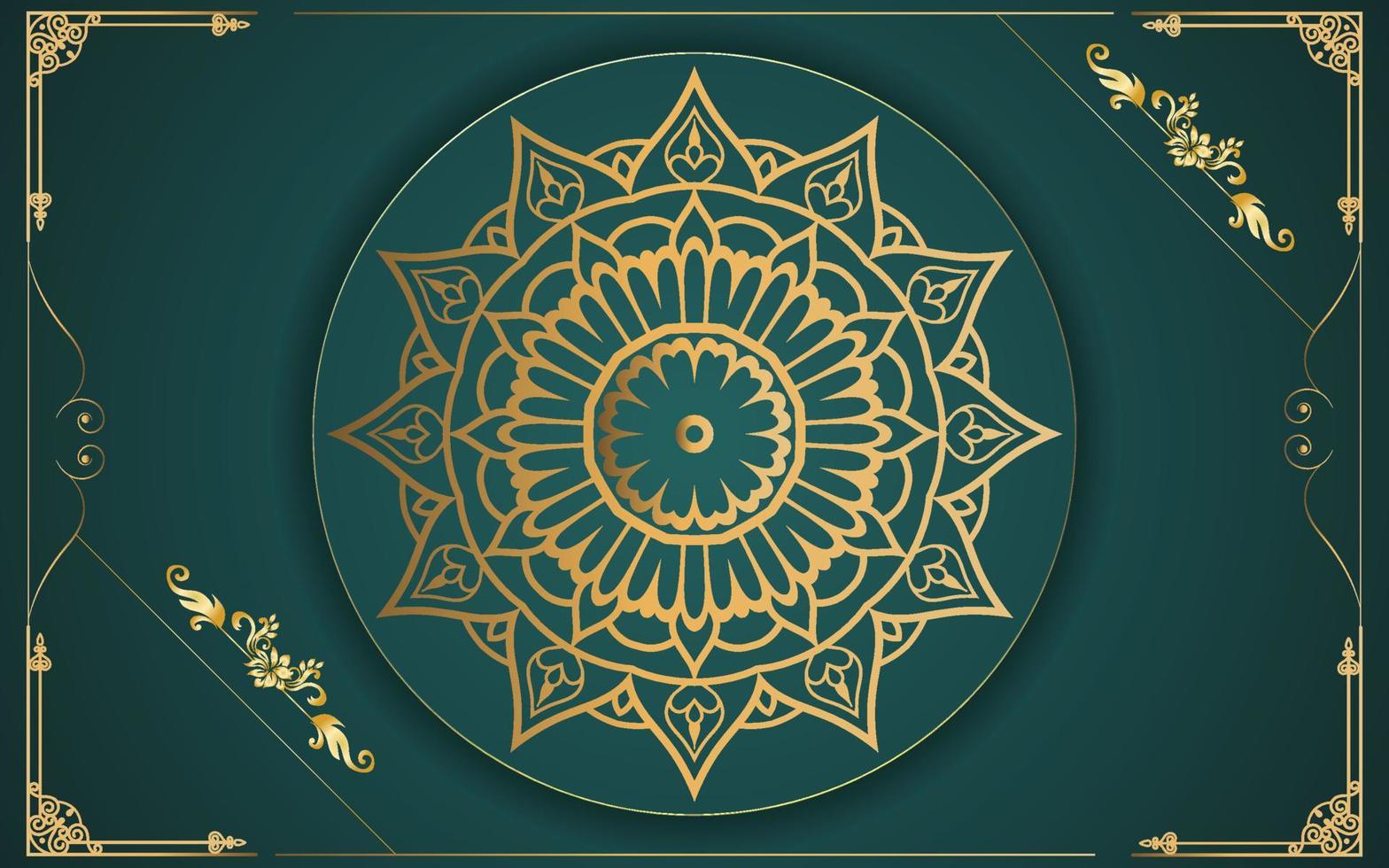 luxury ornamental mandala design background in gold color for yourself vector