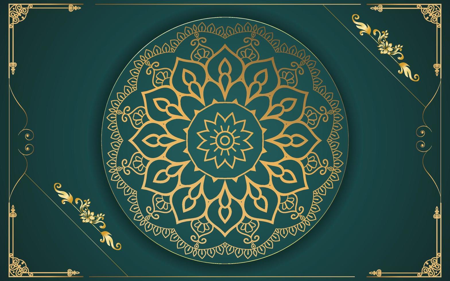 luxury ornamental mandala design background in gold color for yourself vector