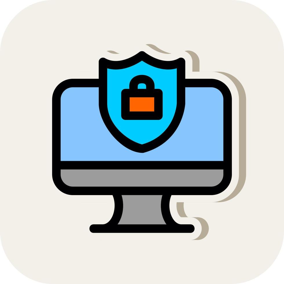 Secure Computer Vector Icon Design