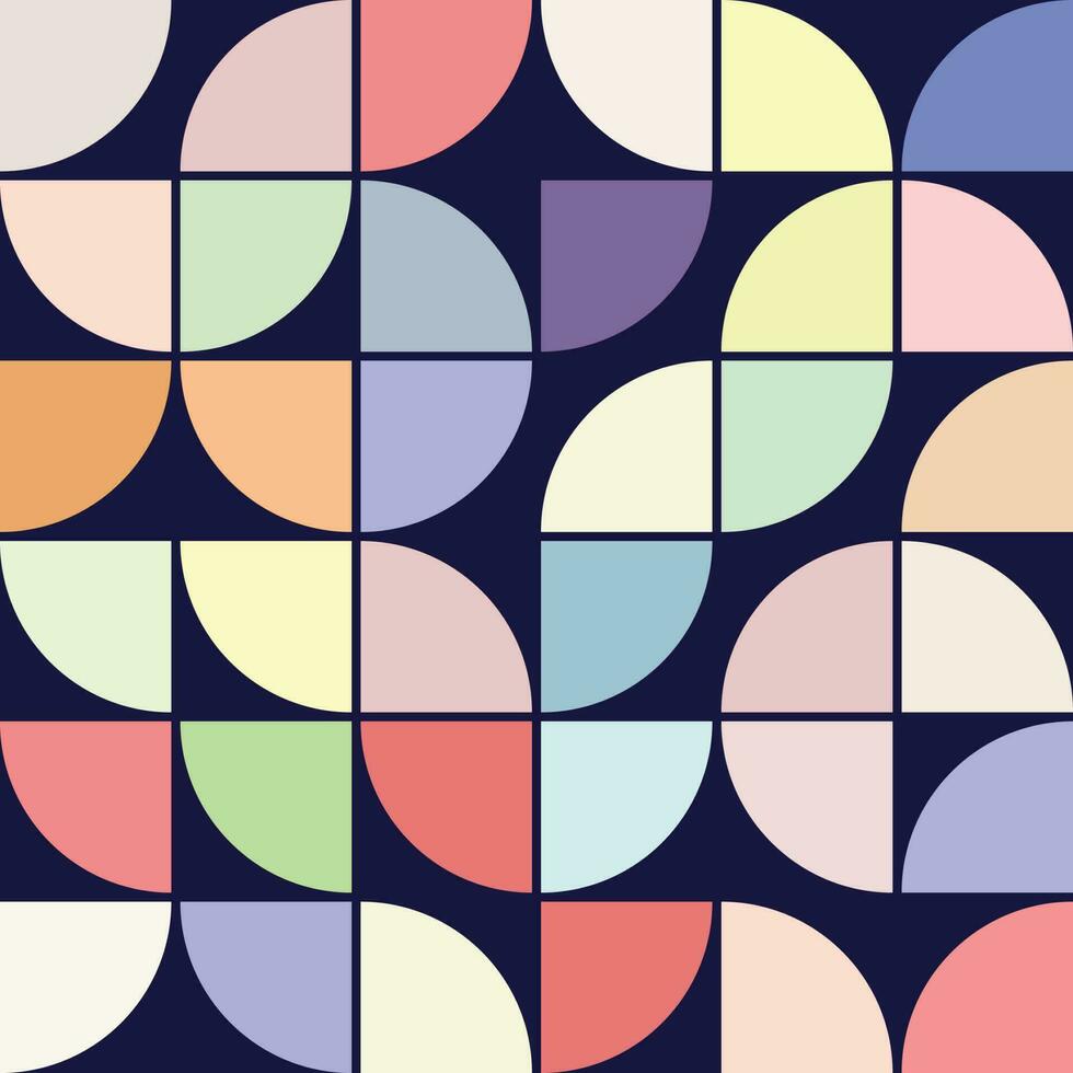70's Geometric shapes pattern. Vintage Style Mid Century Modern Vector seamless repeat perfect on wall paper, wrapping paper, fabrics, textiles and home decor.