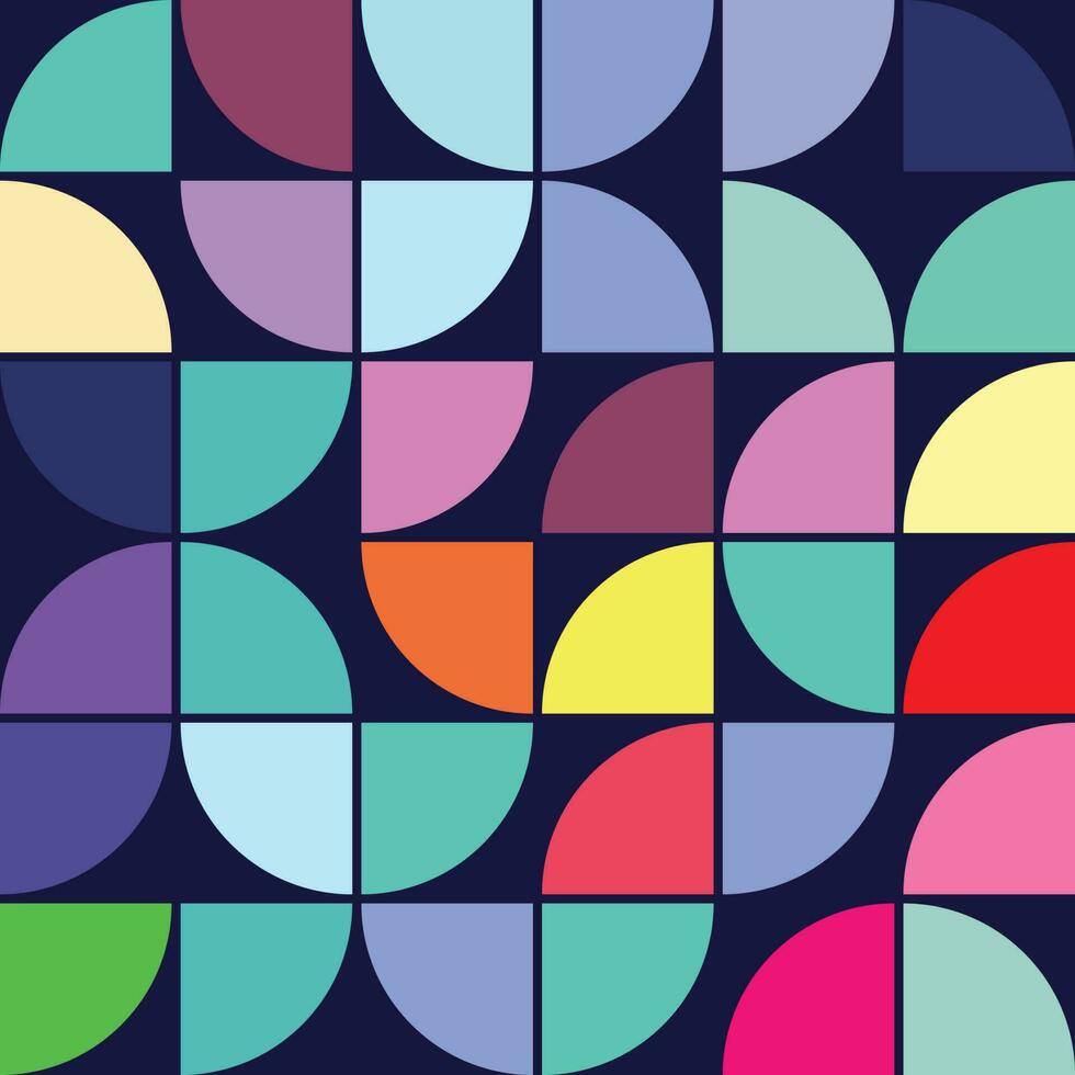 70's Geometric shapes pattern. Vintage Style Mid Century Modern Vector seamless repeat perfect on wall paper, wrapping paper, fabrics, textiles and home decor.