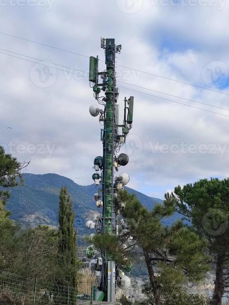 comunicación celular móvil verde antena foto