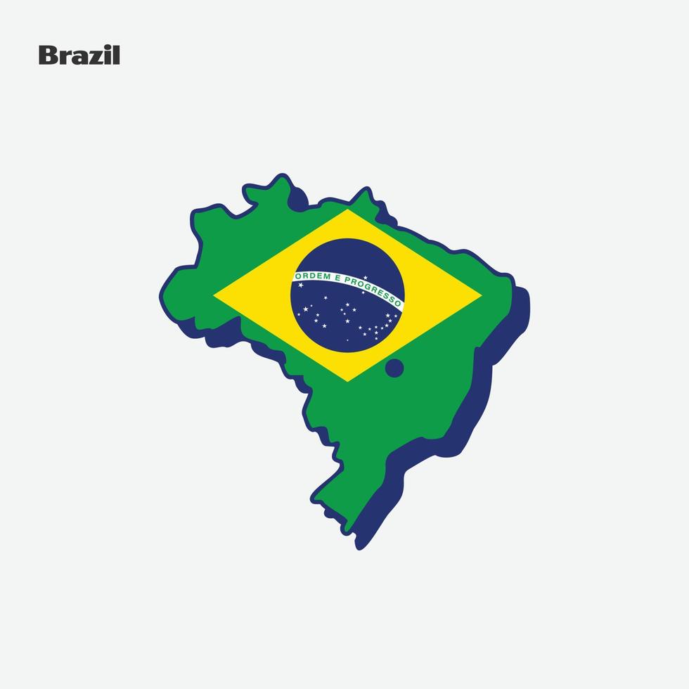 Brazil Country Nation Flag Map Infographic vector