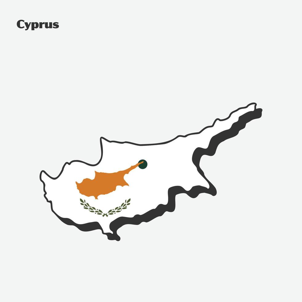 Chipre país nación bandera mapa infografía vector
