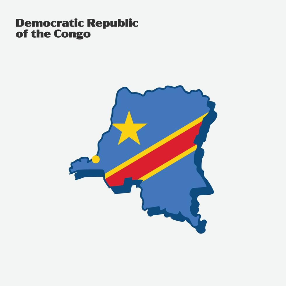 congo democrático república país nación bandera mapa infografía vector