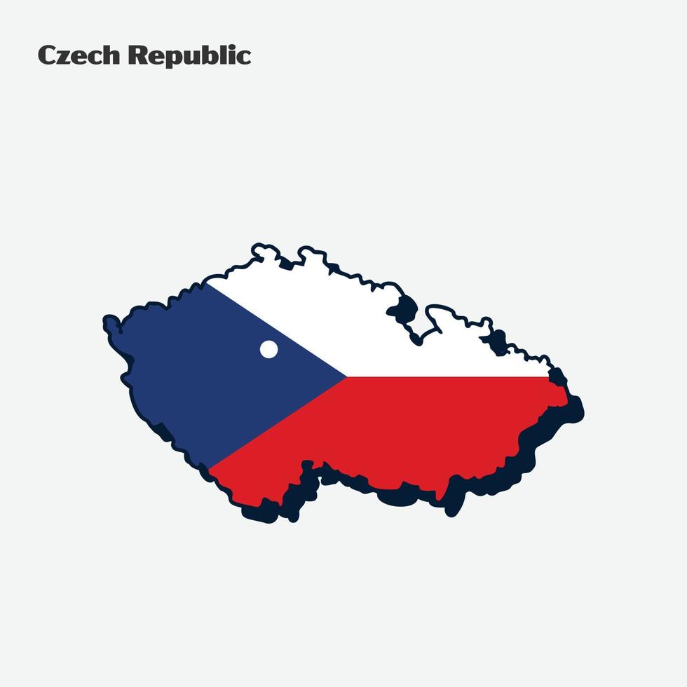Czech Republic Country Nation Flag Map infographic vector
