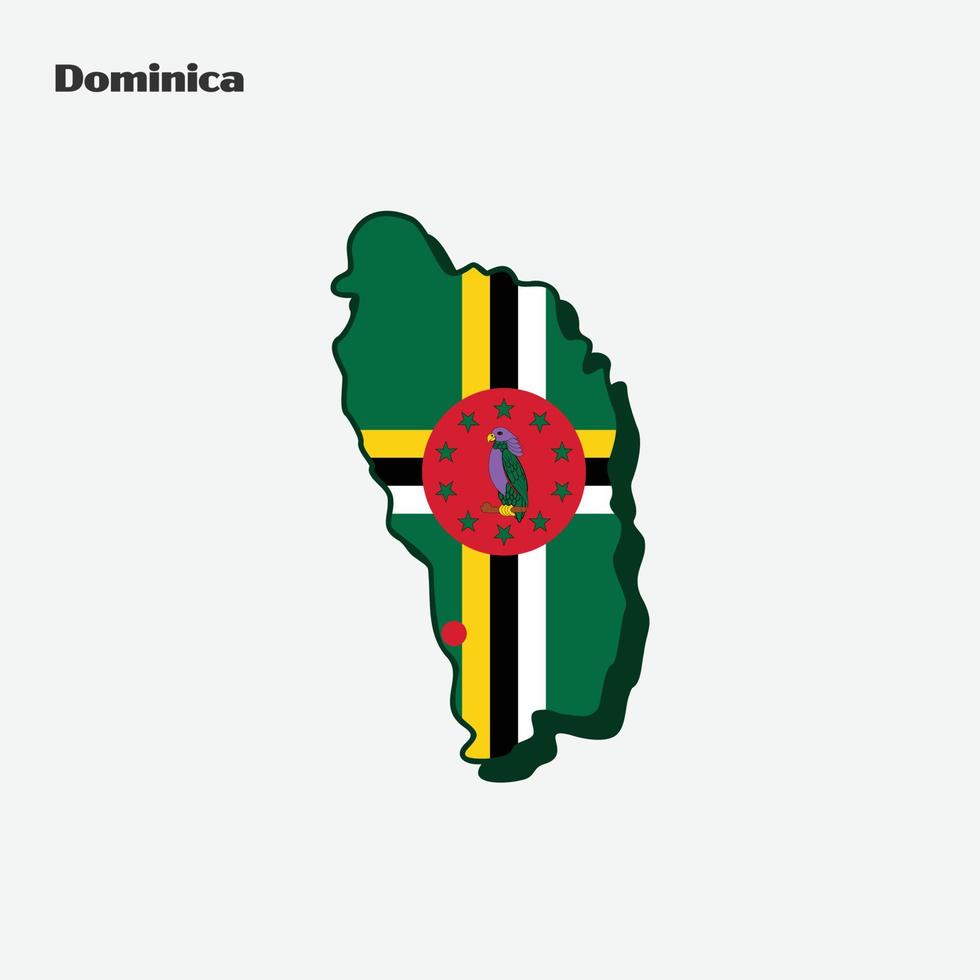Dominica Country Nation Flag Map infographic vector