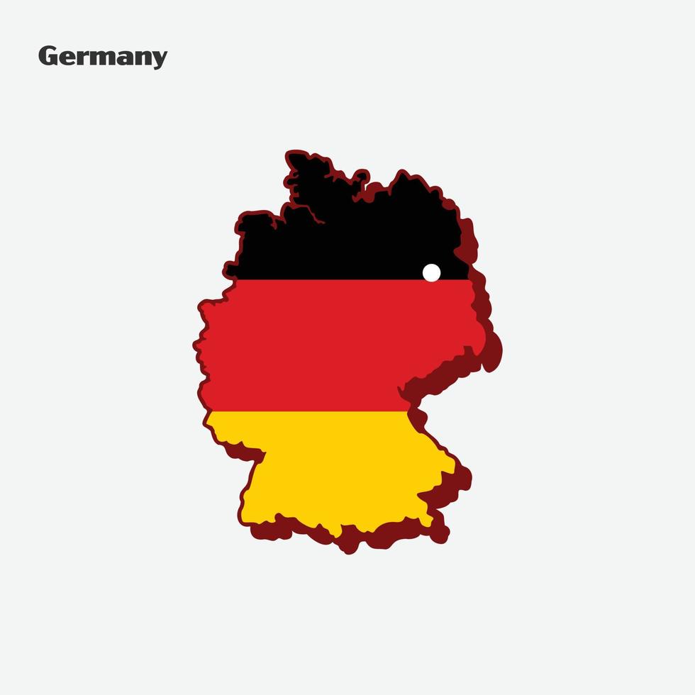 Germany Nation Flag Map vector