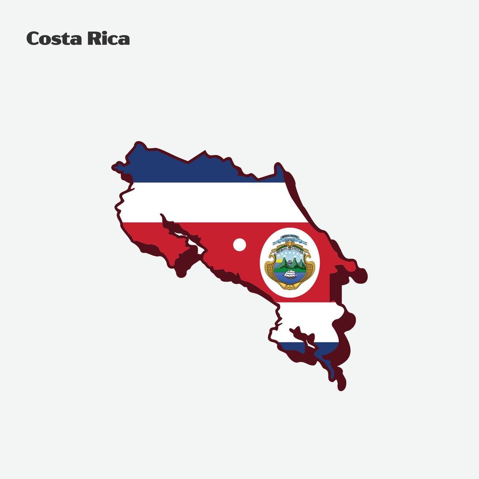 Costa Rica Country Nation Flag Map Infographic 20187963 Vector Art at