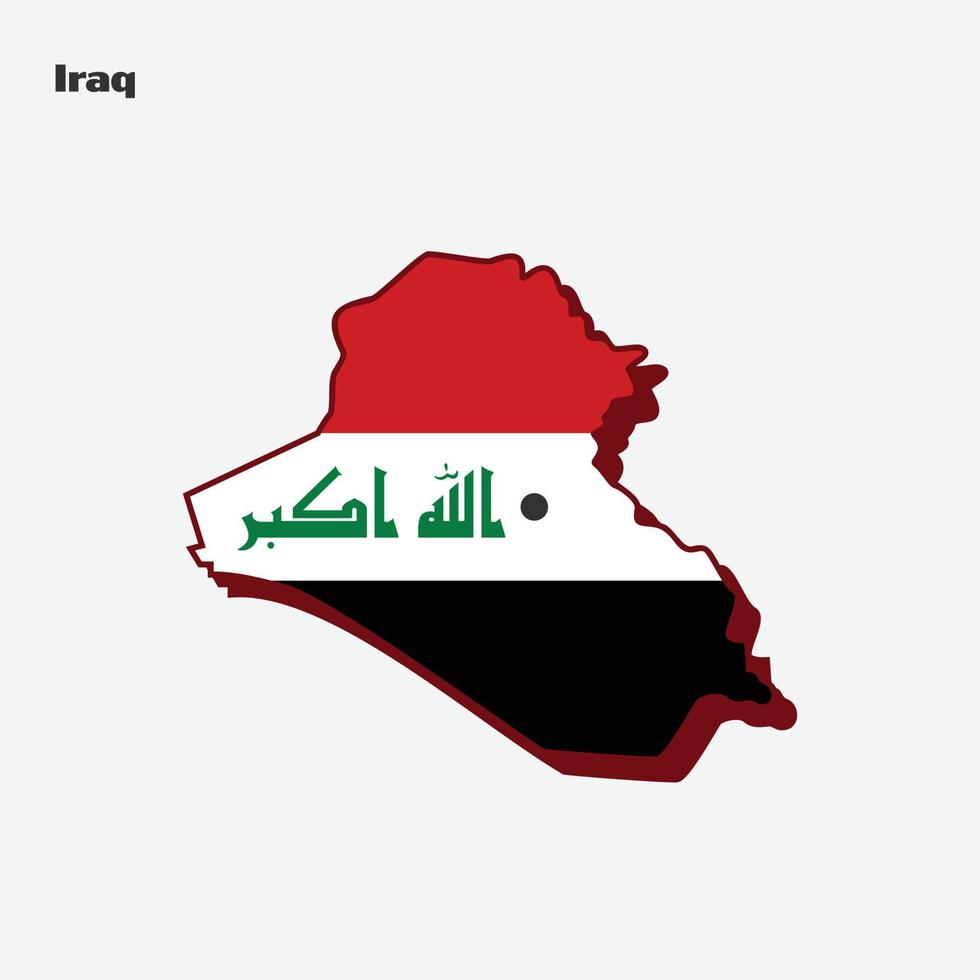 Irak país bandera mapa infografia vector