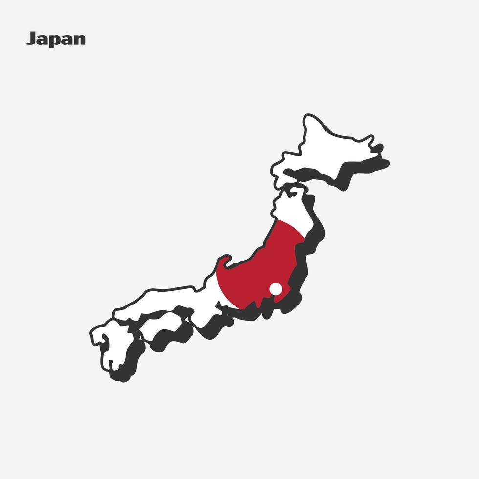 Japón país bandera mapa infografia vector