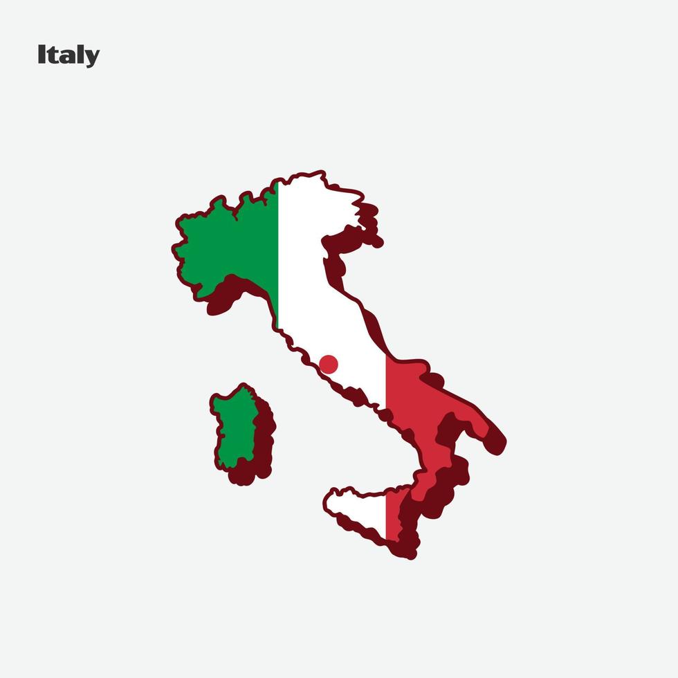 Italia país bandera mapa infografia vector