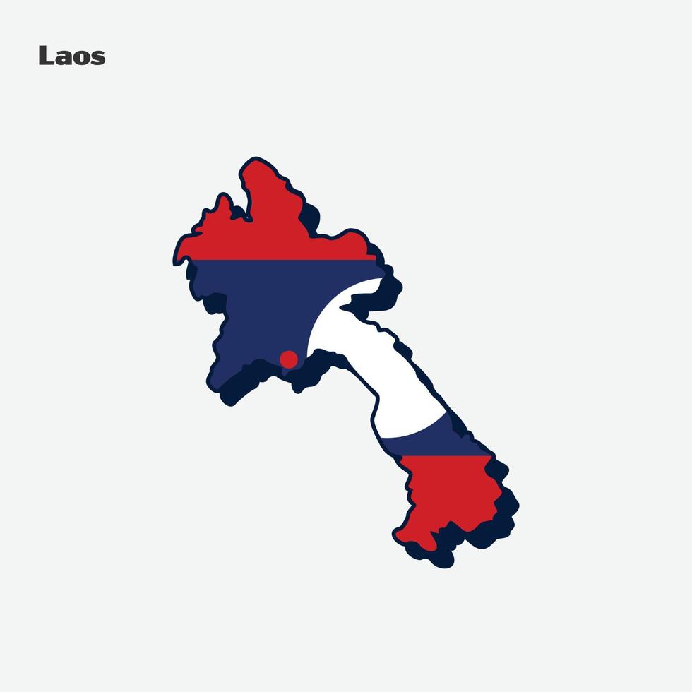 Laos nación bandera mapa infografía vector