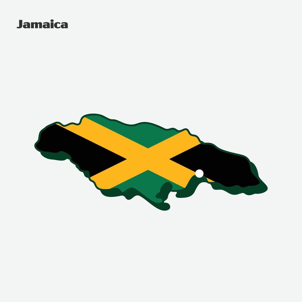 Jamaica Country Flag Map Infographics vector