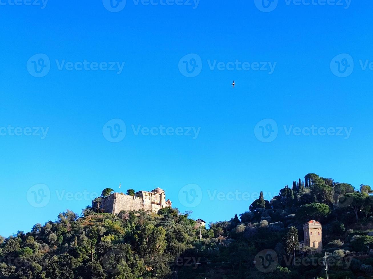 portofino brown castle panorama landscape photo
