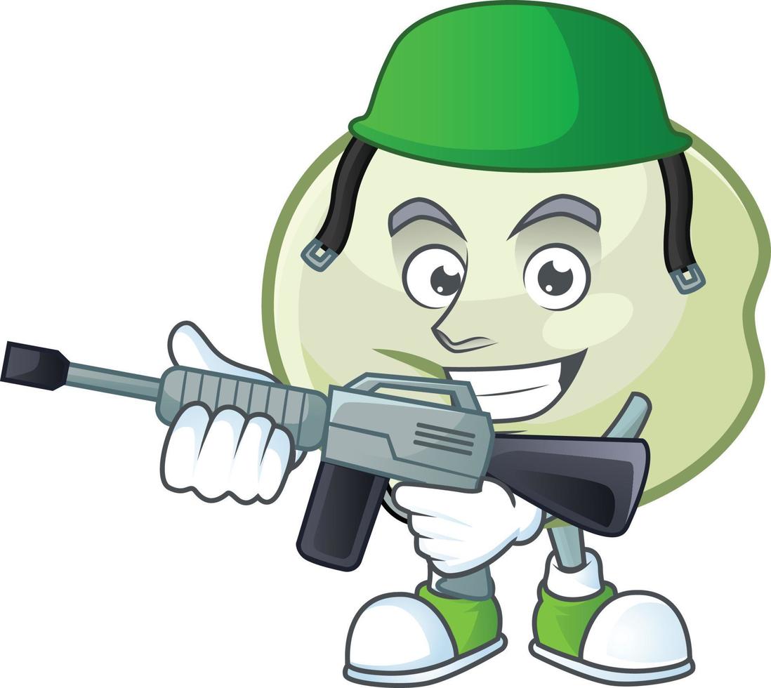 Green hoppang cartoon character style vector