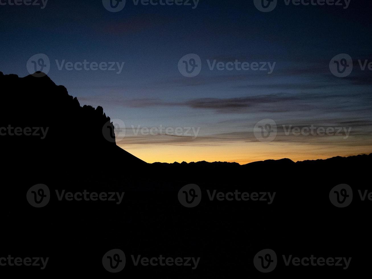 sunset on Dolomites mountains view from passo delle erbe Sass de putia  winter season photo