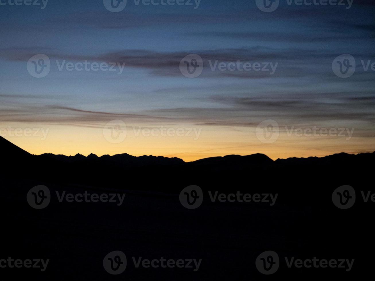 sunset on Dolomites mountains view from passo delle erbe Sass de putia  winter season photo