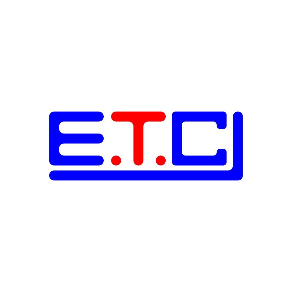 ETC letter logo creative design with vector graphic, ETC simple and modern logo.