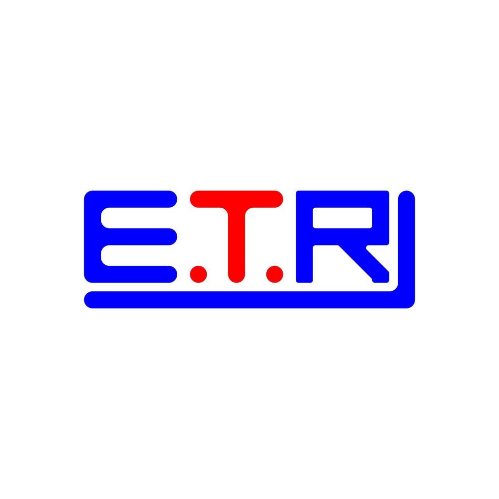 ETR letter logo creative design with vector graphic, ETR simple and modern logo.
