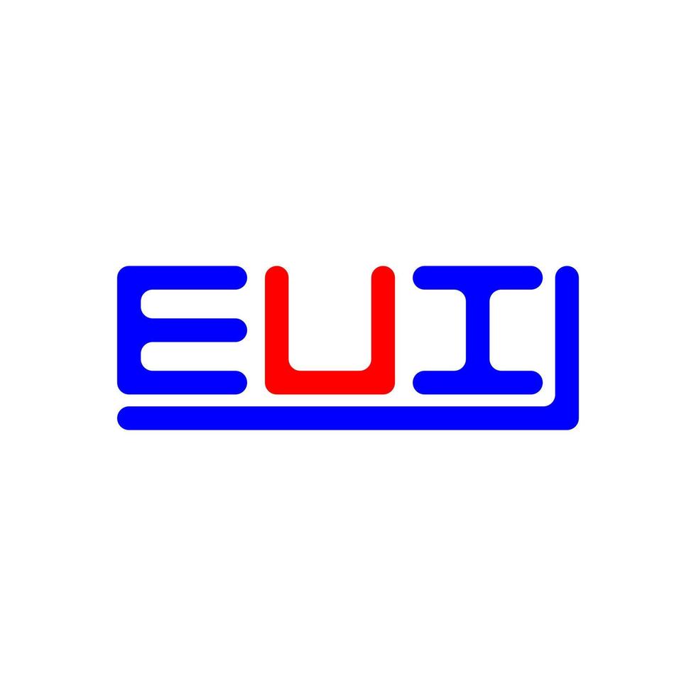 EUI letter logo creative design with vector graphic, EUI simple and modern logo.