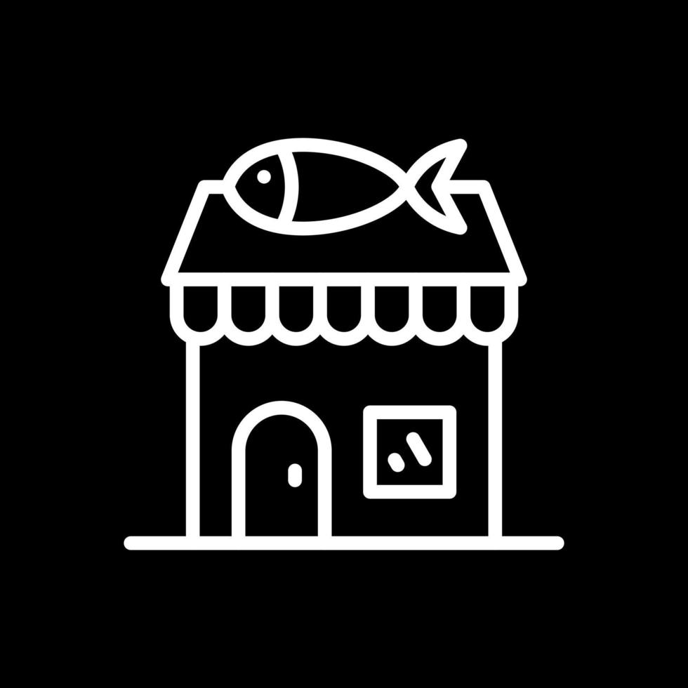 diseño de icono de vector de tienda de pescado