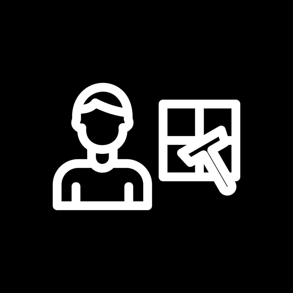 Man Cleaning Window Vector Icon Design